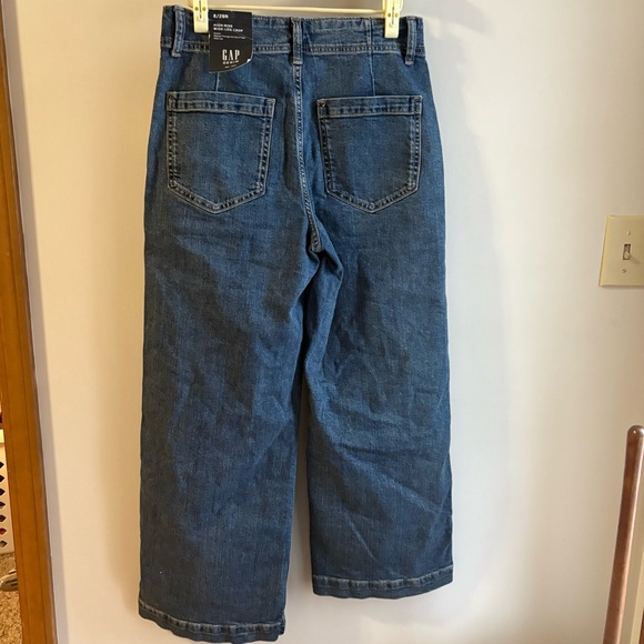 Gap High Rise Wide-Leg Crop Stretch Denim jeans size 8/29R FLAW READ DESCRIPTION - Picture 6 of 15